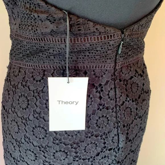 Theory Elizabetha Daisy Lace Dress - Black